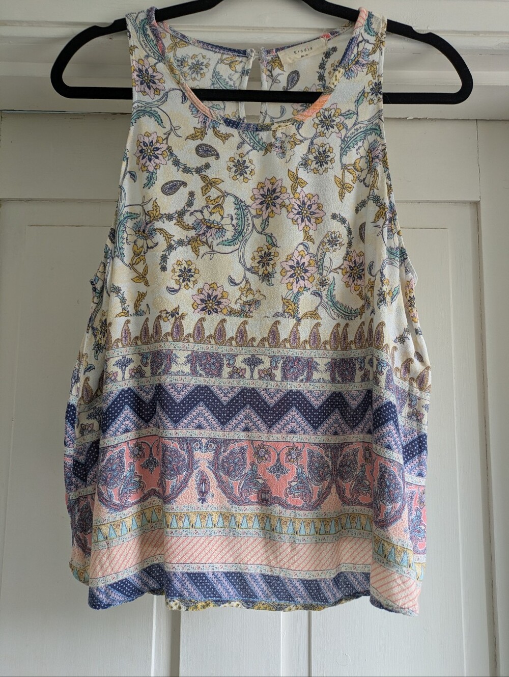 Elodie Floral Paisley Sleeveless Top- XL 20" P2P